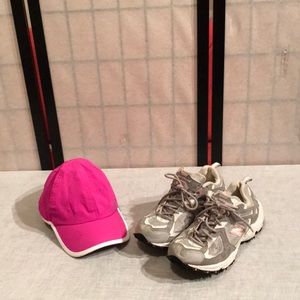 New Balance pink, white, gray sneakers
